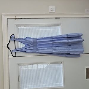 Periwinkle maxi tiered dress with tie straps